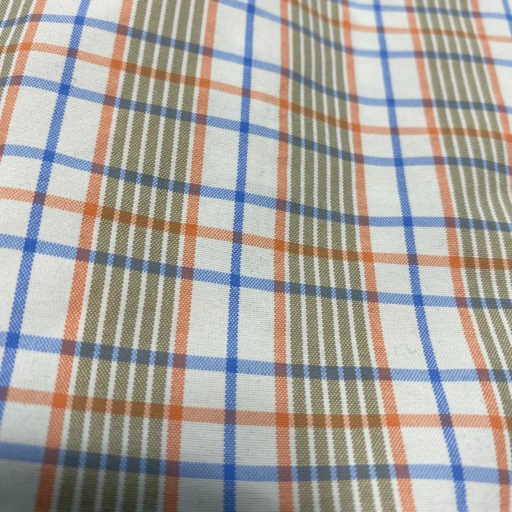 Columbia PFG‎ Super Bahama Fishing Shirt Mens XL Orange Blue Plaid Short Sleeve